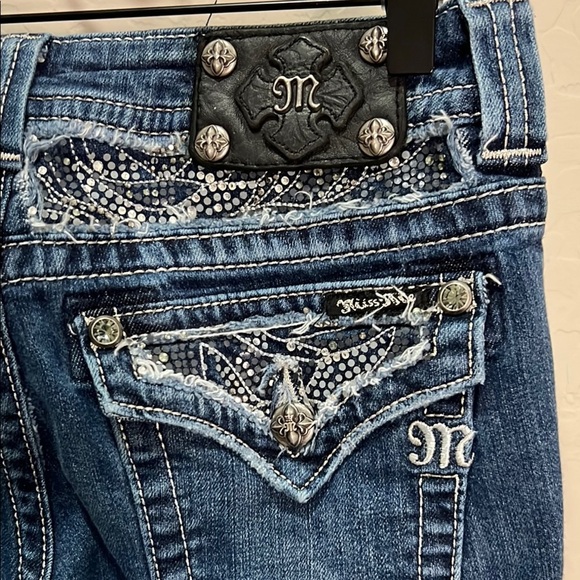 Miss Me Jeans Boot Cut Vintage Y2K Western Bling Rhinestones Cowgirl Faded - Picture 6 of 16
